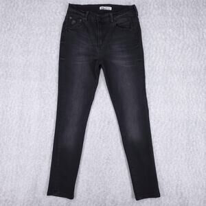Lois Celia Jeans Womens W28 L32 Black Faded Skinny Cropped Stretch Spain Edgy